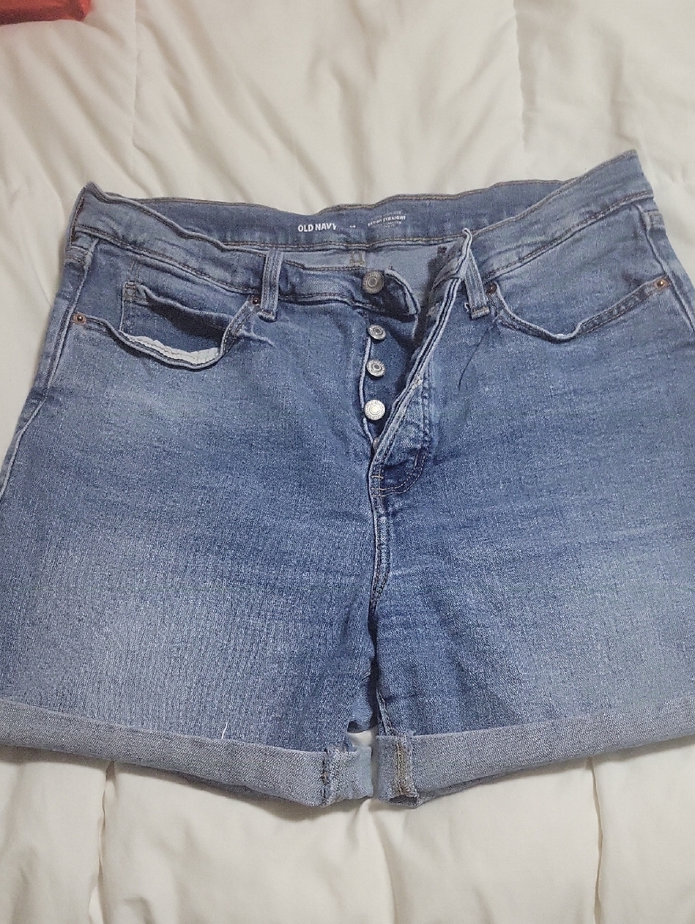 Old Navy Blue Denim Cuffed Button-Front Shorts